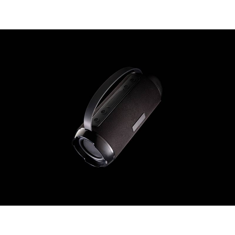 Vodeodolný reproduktor Soundboom 6W z RCS recykl. plastu, čierna Vodeodolný reproduktor Soundboom 6W z RCS recykl. plastu, čierna