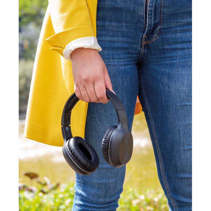 Bezdrôtové slúchadlá JAM z RCS recyklovaného plastu, čierna Bezdrôtové slúchadlá JAM z RCS recyklovaného plastu, čierna