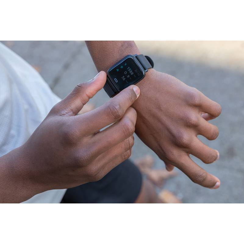 Fitness hodinky z RCS recyklovaného TPU, černá Fitness hodinky z RCS recyklovaného TPU, černá