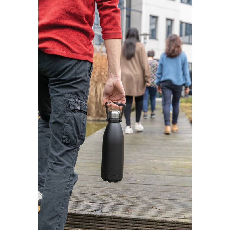 Veľká termofľaša 1,5l z RCS recykl. ocele, čierna Veľká termofľaša 1,5l z RCS recykl. ocele, čierna