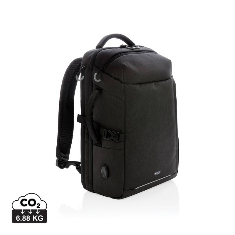 XXL cestovní batoh Swiss peak z RPET AWARE™, černá XXL cestovní batoh Swiss peak z RPET AWARE™, černá