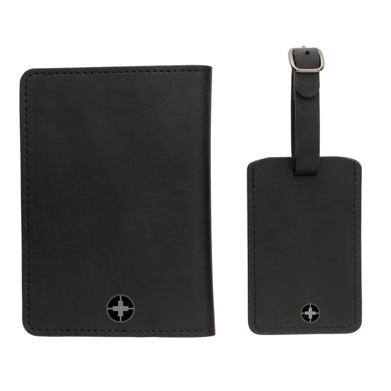 Cestovní dárková sada Swiss Peak z GRS recykl. PU, černá Cestovní dárková sada Swiss Peak z GRS recykl. PU, černá