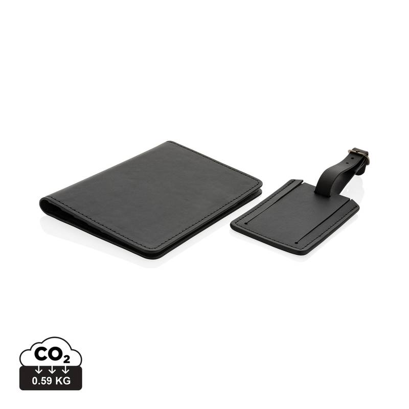 Cestovní dárková sada Swiss Peak z GRS recykl. PU, černá Cestovní dárková sada Swiss Peak z GRS recykl. PU, černá