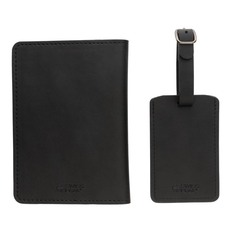 Cestovní dárková sada Swiss Peak z GRS recykl. PU, černá Cestovní dárková sada Swiss Peak z GRS recykl. PU, černá