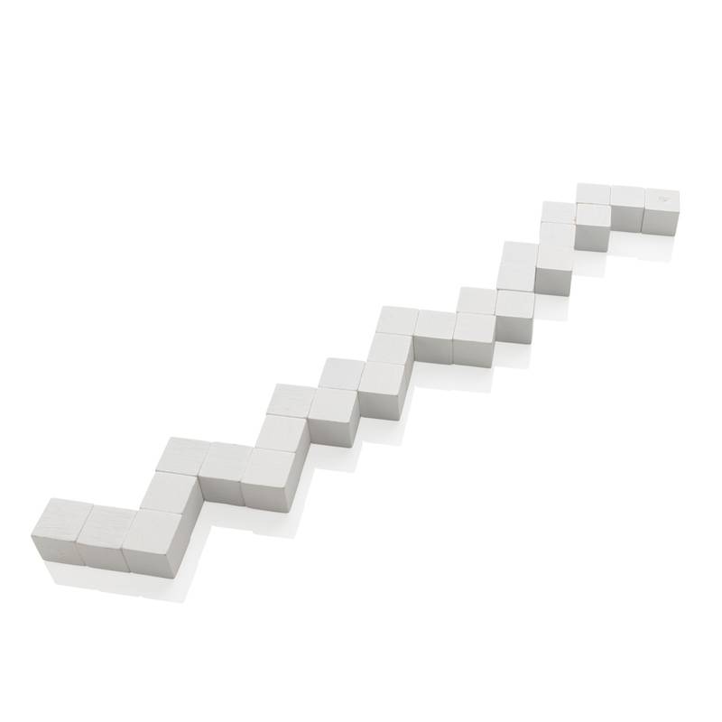 FSC® dřevěný hlavolam v sáčku, bílá FSC® dřevěný hlavolam v sáčku, bílá