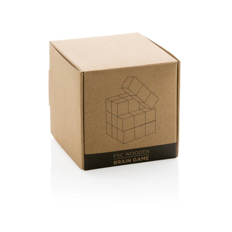 FSC® dřevěný hlavolam v sáčku, bílá FSC® dřevěný hlavolam v sáčku, bílá