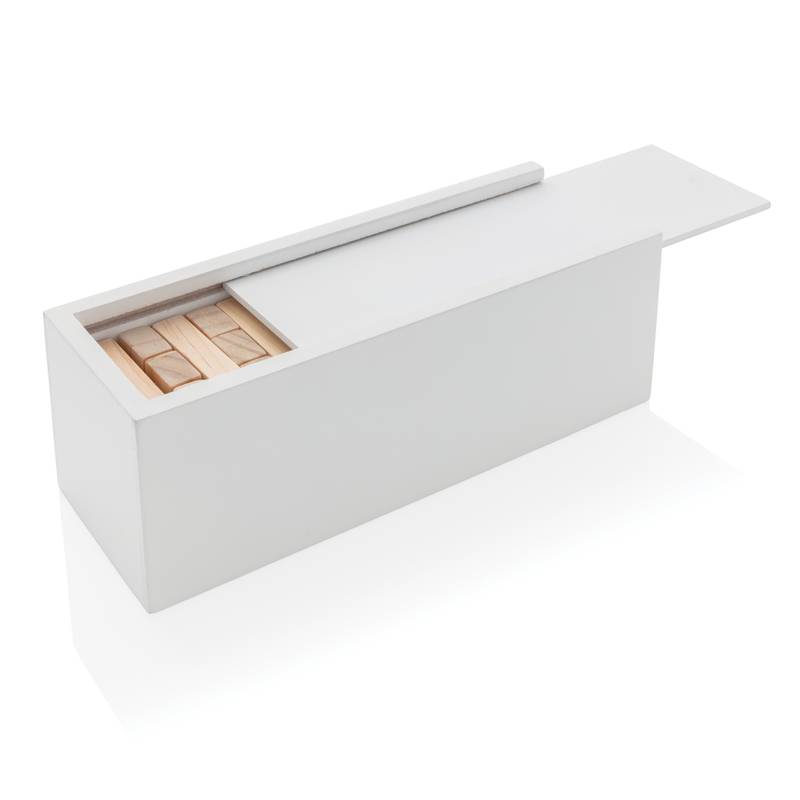 FSC® skládací věž z dřevěných kvádrů v krabičce, bílá FSC® skládací věž z dřevěných kvádrů v krabičce, bílá