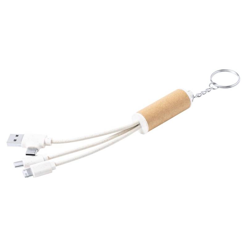 Feildin přívěšek na klíče s USB nabíjecím kabelem, hnědá přírodní Feildin přívěšek na klíče s USB nabíjecím kabelem, hnědá přírodní