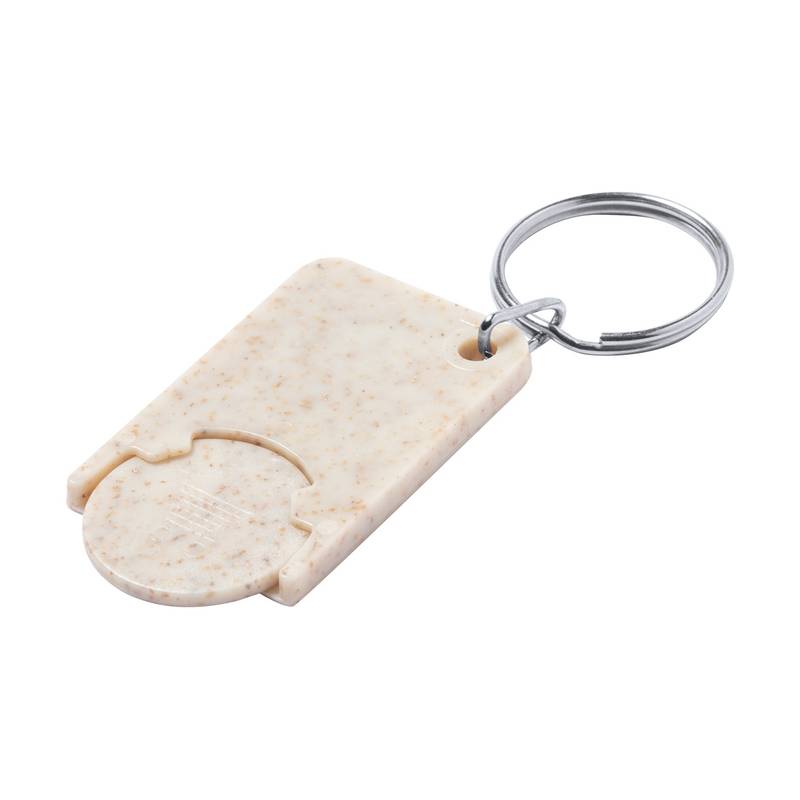 Prook přívěšek na klíče s žetonem do vozíku, hnědá přírodní Prook přívěšek na klíče s žetonem do vozíku, hnědá přírodní