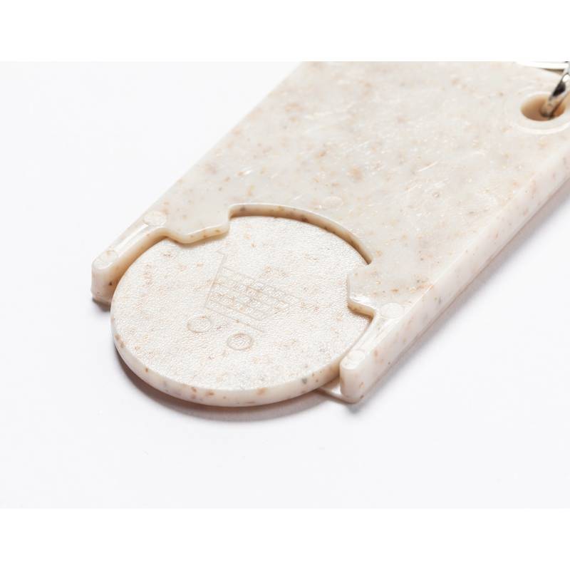 Prook přívěšek na klíče s žetonem do vozíku, hnědá přírodní Prook přívěšek na klíče s žetonem do vozíku, hnědá přírodní