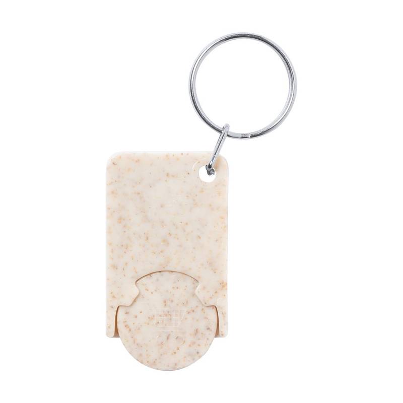 Prook přívěšek na klíče s žetonem do vozíku, hnědá přírodní Prook přívěšek na klíče s žetonem do vozíku, hnědá přírodní