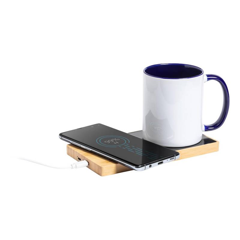 Nodens bezdrôtová nabíjačka s ohrievačom hrnčeka, hnedá prírodná Nodens bezdrôtová nabíjačka s ohrievačom hrnčeka, hnedá prírodná