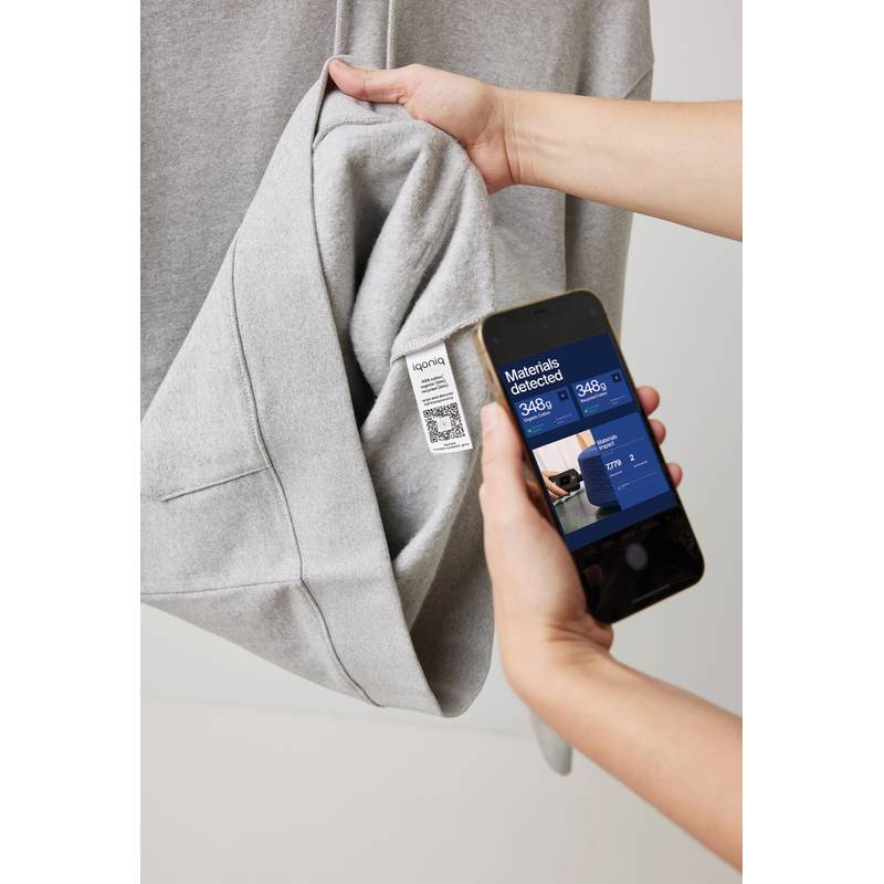 Nebarvená mikina s kapucí Iqoniq Torres z recykl. bavlny, šedá, L Nebarvená mikina s kapucí Iqoniq Torres z recykl. bavlny, šedá, L