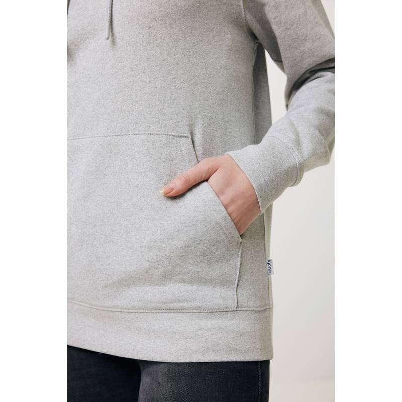 Nebarvená mikina s kapucí Iqoniq Torres z recykl. bavlny, šedá, L Nebarvená mikina s kapucí Iqoniq Torres z recykl. bavlny, šedá, L