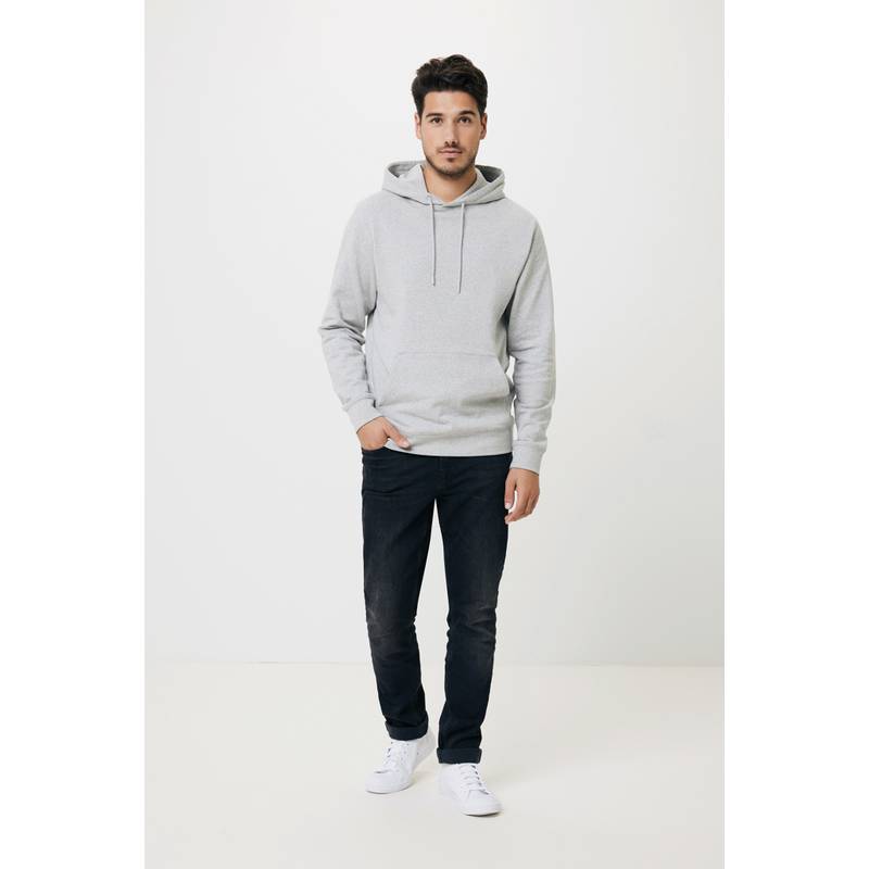 Nebarvená mikina s kapucí Iqoniq Torres z recykl. bavlny, šedá, L Nebarvená mikina s kapucí Iqoniq Torres z recykl. bavlny, šedá, L