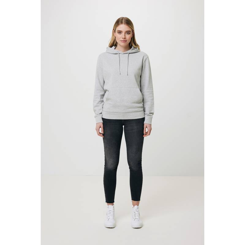 Nebarvená mikina s kapucí Iqoniq Torres z recykl. bavlny, šedá, L Nebarvená mikina s kapucí Iqoniq Torres z recykl. bavlny, šedá, L