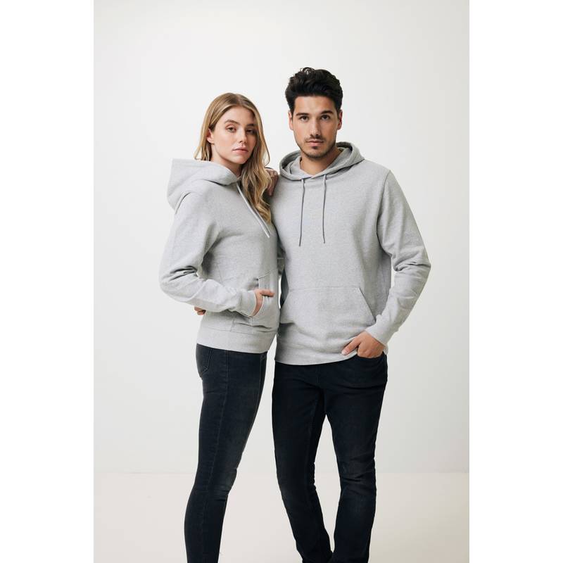 Nebarvená mikina s kapucí Iqoniq Torres z recykl. bavlny, šedá, L Nebarvená mikina s kapucí Iqoniq Torres z recykl. bavlny, šedá, L