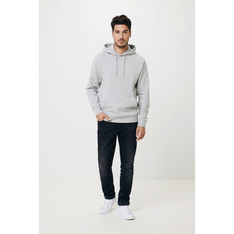 Nebarvená mikina s kapucí Iqoniq Torres z recykl. bavlny, šedá, L Nebarvená mikina s kapucí Iqoniq Torres z recykl. bavlny, šedá, L