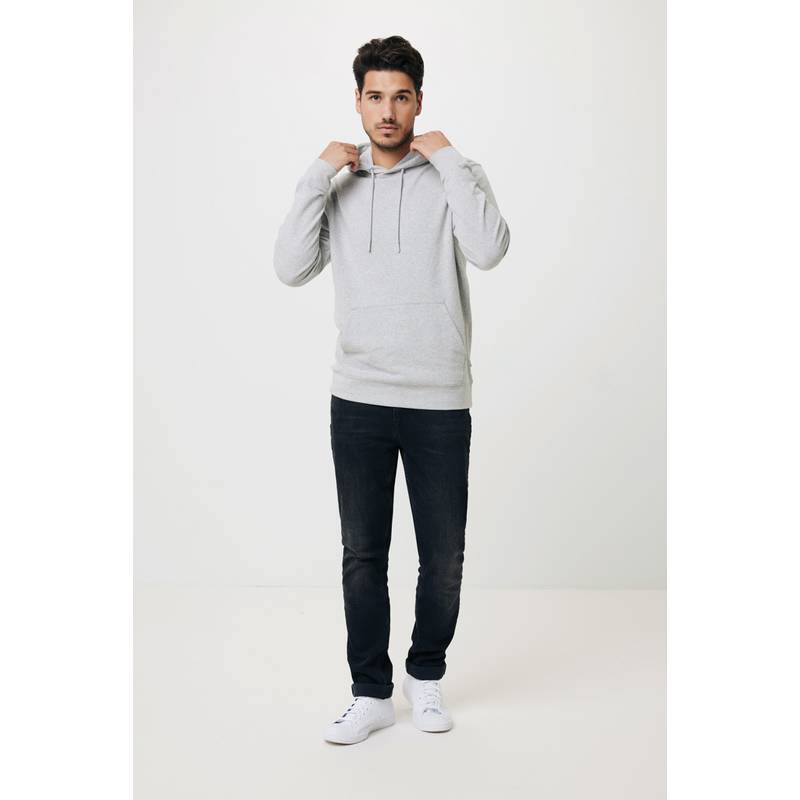 Nebarvená mikina s kapucí Iqoniq Torres z recykl. bavlny, šedá, L Nebarvená mikina s kapucí Iqoniq Torres z recykl. bavlny, šedá, L