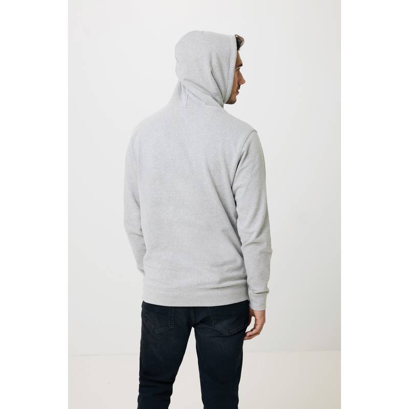 Nebarvená mikina s kapucí Iqoniq Torres z recykl. bavlny, šedá, L Nebarvená mikina s kapucí Iqoniq Torres z recykl. bavlny, šedá, L
