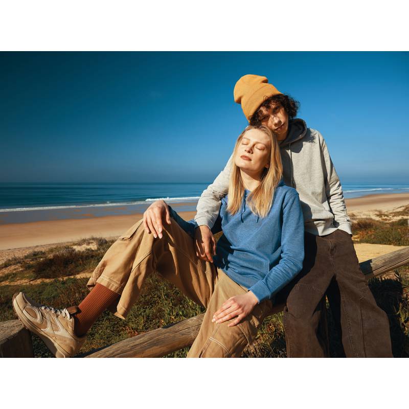 Nebarvená mikina s kapucí Iqoniq Torres z recykl. bavlny, šedá, L Nebarvená mikina s kapucí Iqoniq Torres z recykl. bavlny, šedá, L