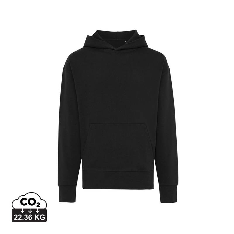 Mikina s kapucňou Iqoniq Yoho relaxed fit z recykl. bavlny, čierna, L Mikina s kapucňou Iqoniq Yoho relaxed fit z recykl. bavlny, čierna, L