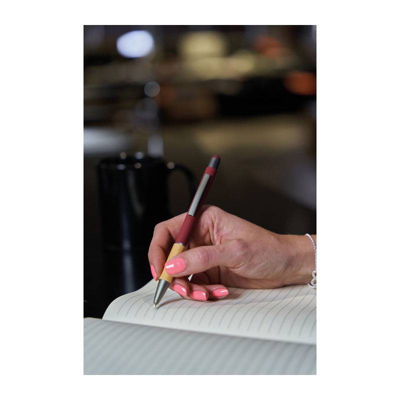 Kuličkové pero s bambusovou rukojetí, červená bordó Kuličkové pero s bambusovou rukojetí, červená bordó