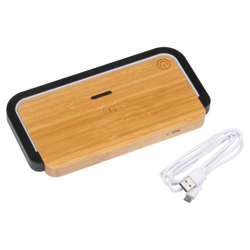 Bambusová indukční nabíječka, hnědá béžová Bambusová indukční nabíječka, hnědá béžová