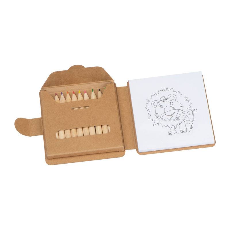 Omaľovánka s 12 farebnými ceruzkami, hnedá béžová Omaľovánka s 12 farebnými ceruzkami, hnedá béžová