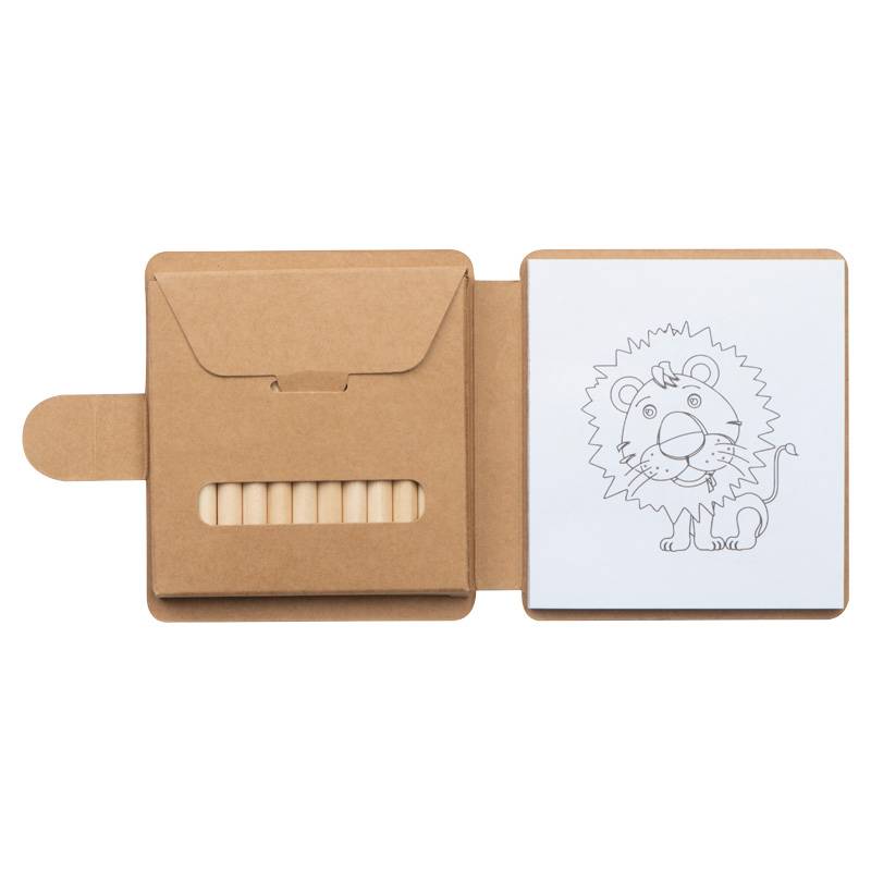 Omaľovánka s 12 farebnými ceruzkami, hnedá béžová Omaľovánka s 12 farebnými ceruzkami, hnedá béžová