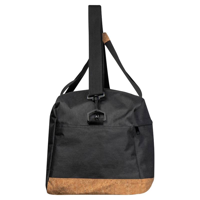 Športová taška z RPETu s korkovým dnom, čierna Športová taška z RPETu s korkovým dnom, čierna