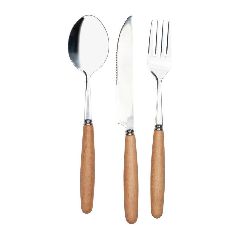 Sada příborů v bavlněném sáčku, hnědá béžová Sada příborů v bavlněném sáčku, hnědá béžová