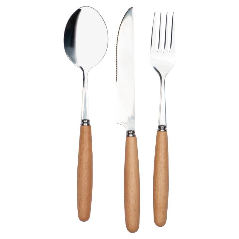 Sada příborů v bavlněném sáčku, hnědá béžová Sada příborů v bavlněném sáčku, hnědá béžová