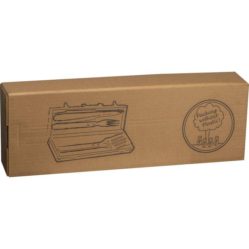 3-dielna súprava BBQ príborov, hnedá béžová 3-dielna súprava BBQ príborov, hnedá béžová