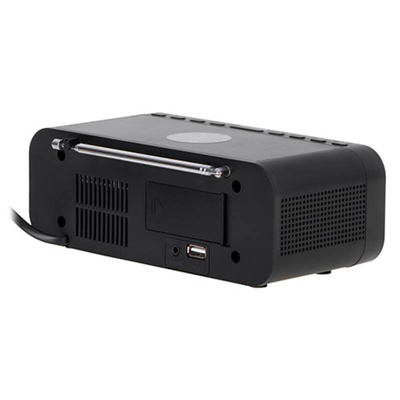 FM rádio s budíkom a bezdrôtovou nabíjačkou ADLER AD1192B, čierna FM rádio s budíkom a bezdrôtovou nabíjačkou ADLER AD1192B, čierna