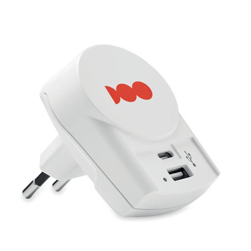 EURO USB CHARGER A/C Nabíječka, bílá EURO USB CHARGER A/C Nabíječka, bílá