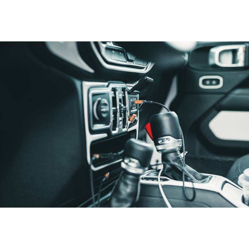 Nabíjací kábel 6 v 1 Ohio z RCS recyklovaného plastu, čierna Nabíjací kábel 6 v 1 Ohio z RCS recyklovaného plastu, čierna