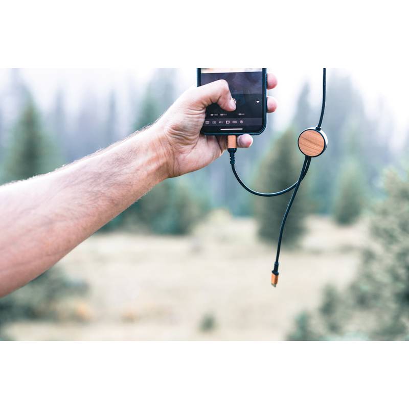 Nabíjací kábel 6 v 1 Ohio z RCS recyklovaného plastu, čierna Nabíjací kábel 6 v 1 Ohio z RCS recyklovaného plastu, čierna