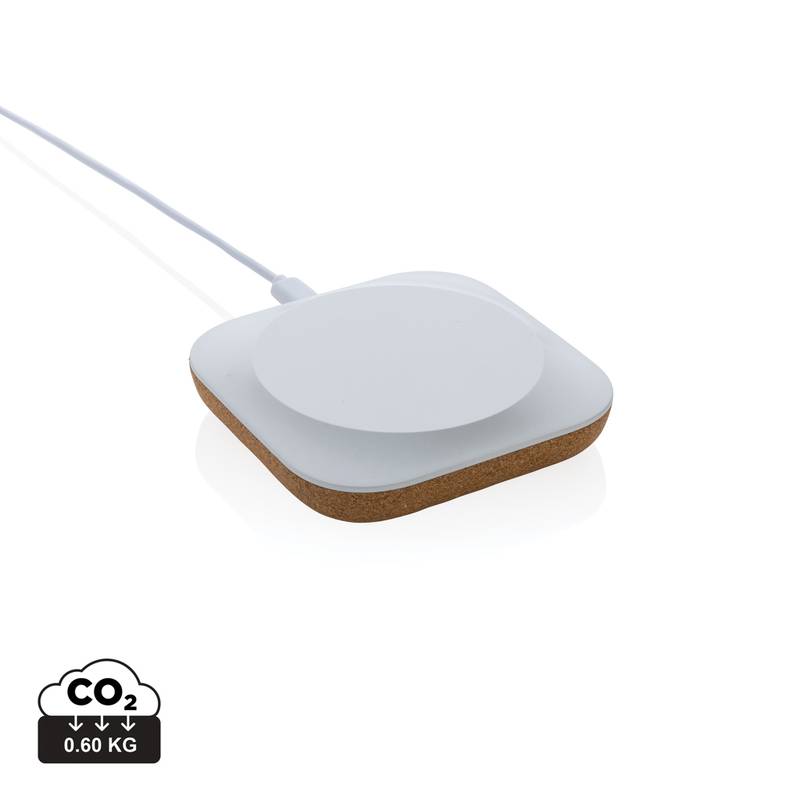 Bezdrôtová nabíjačka Oregon 10W z RCS recykl. plastu a korku, hnedá Bezdrôtová nabíjačka Oregon 10W z RCS recykl. plastu a korku, hnedá