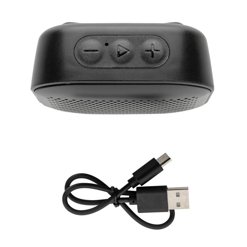 Bezdrôtový reproduktor Soundbox 3W z RCS recykl. plastu, čierna Bezdrôtový reproduktor Soundbox 3W z RCS recykl. plastu, čierna