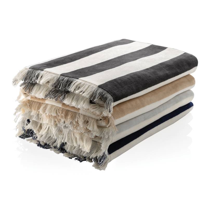 Plážová osuška XL Ukiyo Yukari z recykl. bavlny AWARE™, šedá antracitová Plážová osuška XL Ukiyo Yukari z recykl. bavlny AWARE™, šedá antracitová