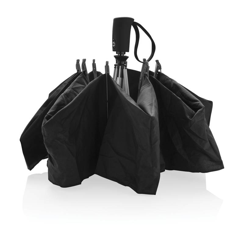 23" reverzný skladací dáždnik Swiss Peak z RPET AWARE™, čierna