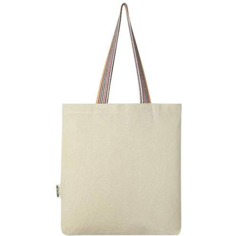 Nákupná taška z recyklované bavlny 180 g/m² Rainbow, hnedá prírodná Nákupná taška z recyklované bavlny 180 g/m² Rainbow, hnedá prírodná