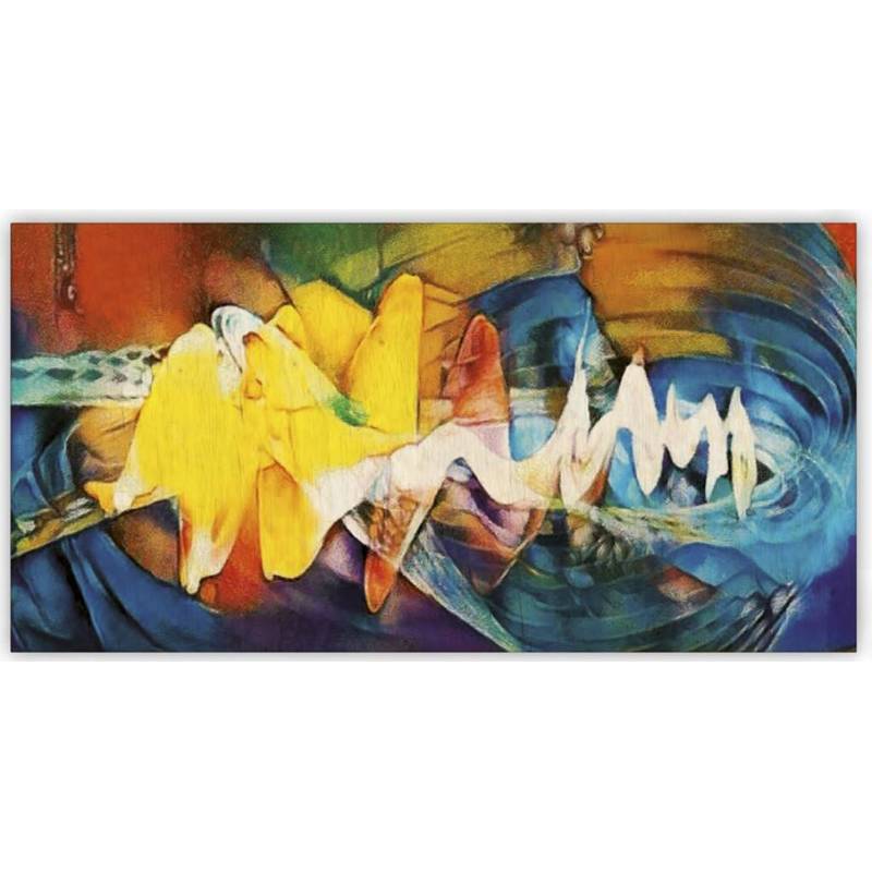 Drevený obraz Windmill, viacfarebná Drevený obraz Windmill, viacfarebná