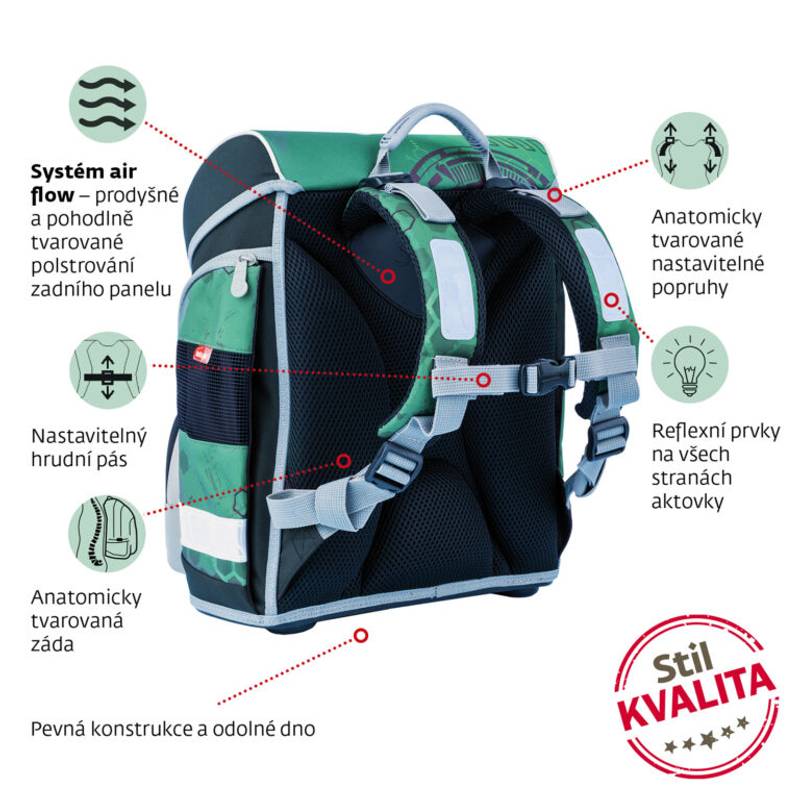 Školská aktovka Moto Race, viacfarebná Školská aktovka Moto Race, viacfarebná