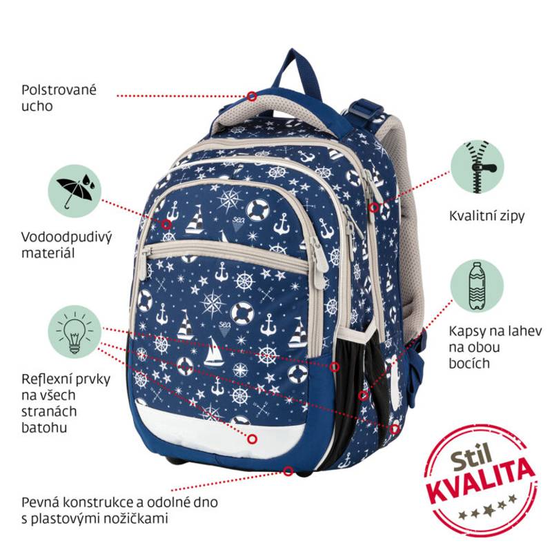 Školský batoh Marine, viacfarebná Školský batoh Marine, viacfarebná