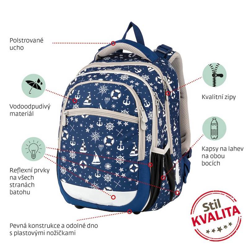 Školský batoh Marine, viacfarebná Školský batoh Marine, viacfarebná