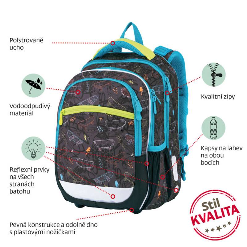 Školský batoh Skate, viacfarebná Školský batoh Skate, viacfarebná