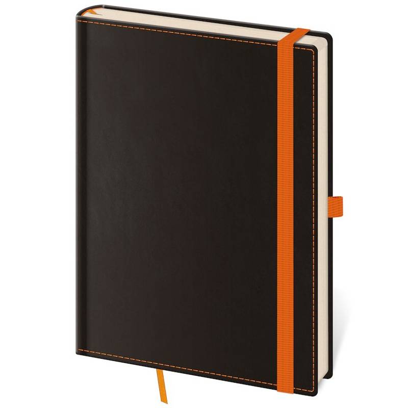 Zápisník Black Orange L linkovaný, černá - oranžová Zápisník Black Orange L linkovaný, černá - oranžová