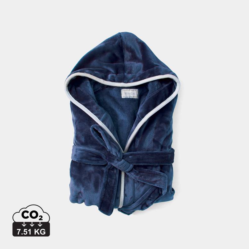 Luxusní župan VINGA Louis z GRS RPET, modrá námořnická, S/M Luxusní župan VINGA Louis z GRS RPET, modrá námořnická, S/M